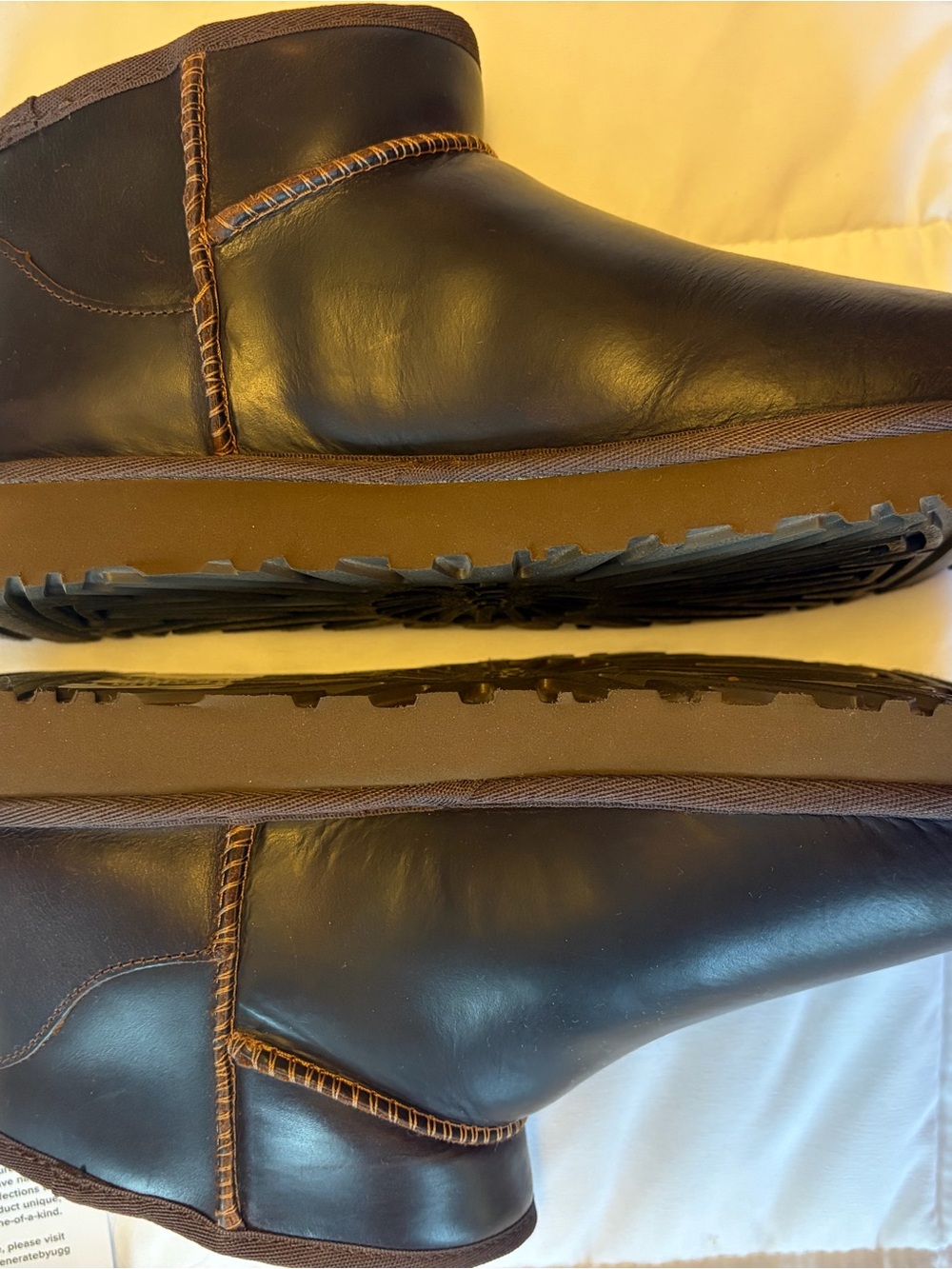 UGG CLASSIC ULTRA MINI LEATHER REGAN BOOTS SIZE 8 BNWT NO UGG BOX - Picture 7 of 9